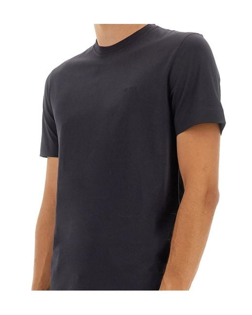 Zegna Gray Short Sleeved Crew Neck Shirt for men