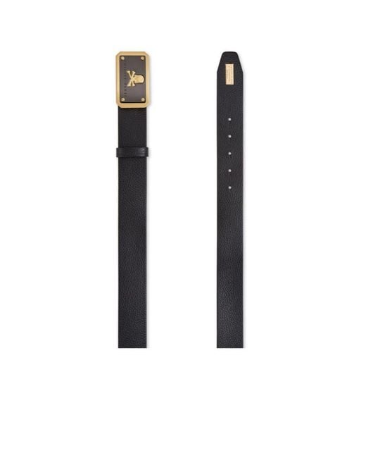 Philipp Plein White Logo-Plaque Leather Belt for men