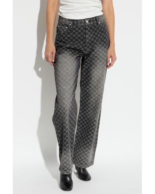M I S B H V Gray Monogram-Check Jeans