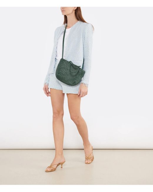 IRO Blue Thigh-High Tweed Shorts
