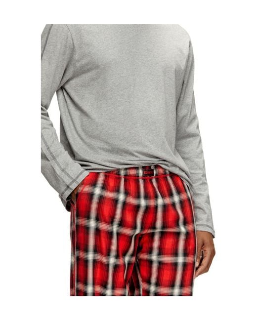 DIESEL Gray Kit-Liam Pajama Set for men