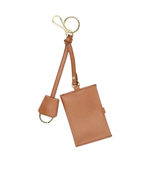 Prada White Logo-Printed Key Ring
