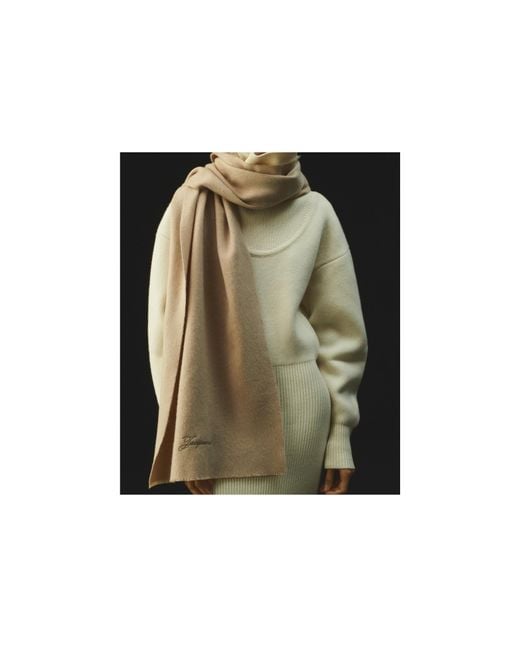 Jacquemus Natural Logo Embroidered Scarf for men