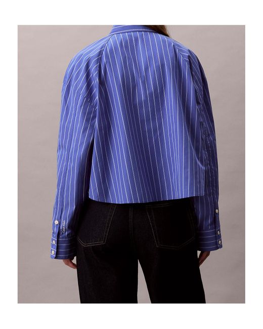 Calvin Klein Blue Striped Cotton Shirt