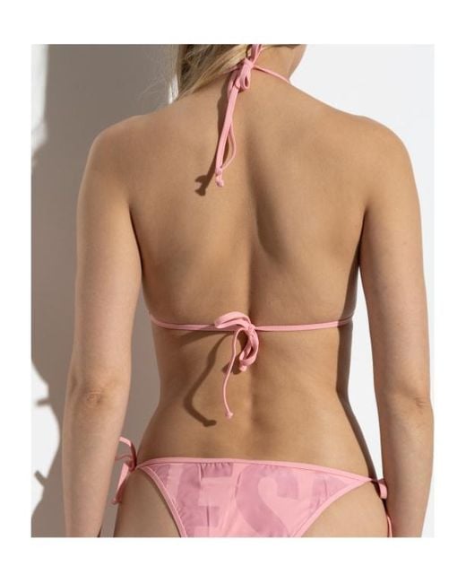 DIESEL Pink Bfb-Sees-A Cut-Off Logo Bikini Top