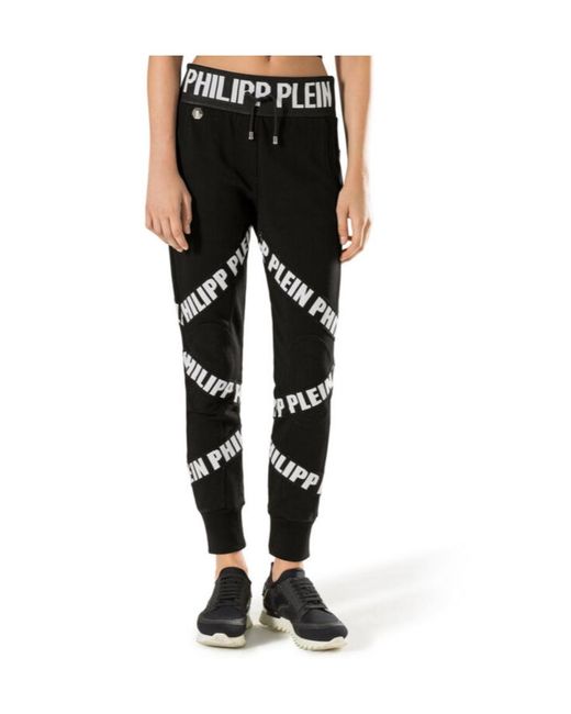 Philipp Plein Black Logo Details Sweatpants