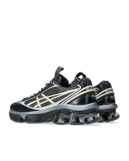 Asics Black Gel Kinetic Fluent Sneakers With Textured Upper And Sculpted Design