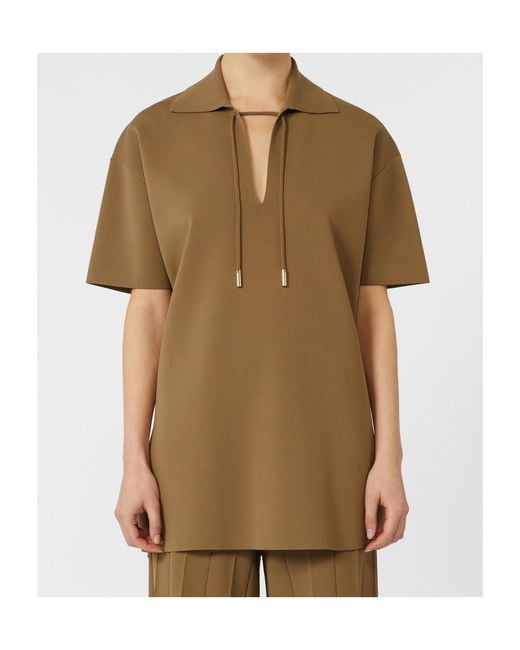 Max Mara Brown Poltava Short-Sleeved Drawstring Jumper