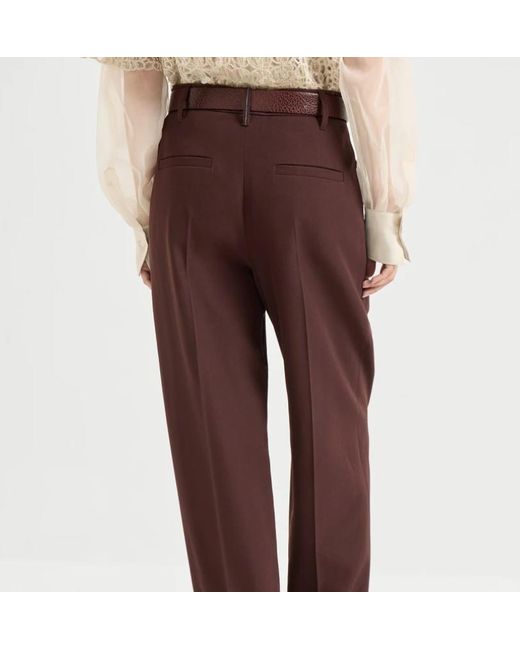 Brunello Cucinelli Multicolor Monili Detailed Tailored Trousers