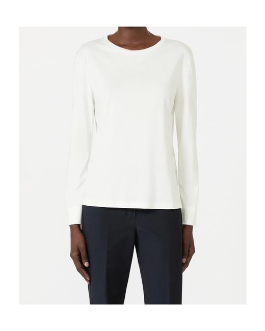 Max Mara White Long-Sleeved T-Shirt
