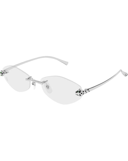 Cartier White Cat Eye Frame Glasses