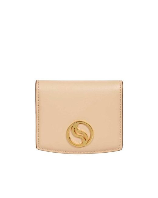 Stella McCartney Natural Logo-Plaque Card Holder