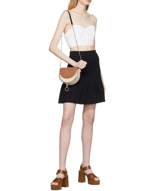 See By Chloé White Logo Chain Shoulder Bag