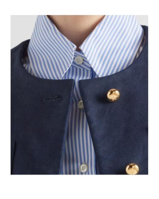 Prada Blue Crewneck Cropped Jacket