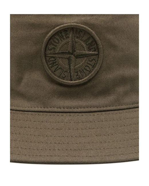 Stone Island Brown Compass-Embroidered Bucket Hat for men