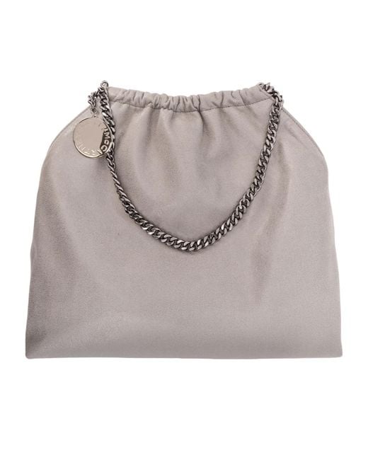 Stella McCartney Gray Falabella Medium Drawstring Shoulder Bag