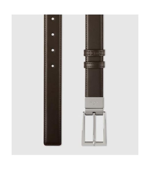 Gucci White Reversible Rectangle Buckled Belt for men
