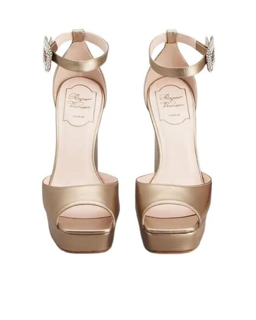Roger Vivier Metallic Platform Sandals
