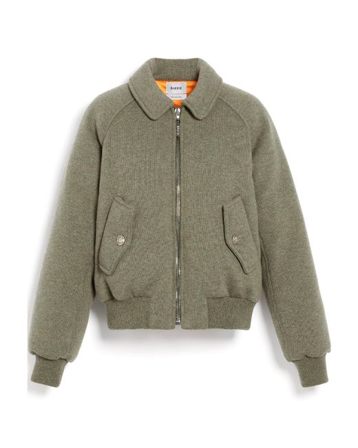 Barrie Green Knitted Bomber Jacket