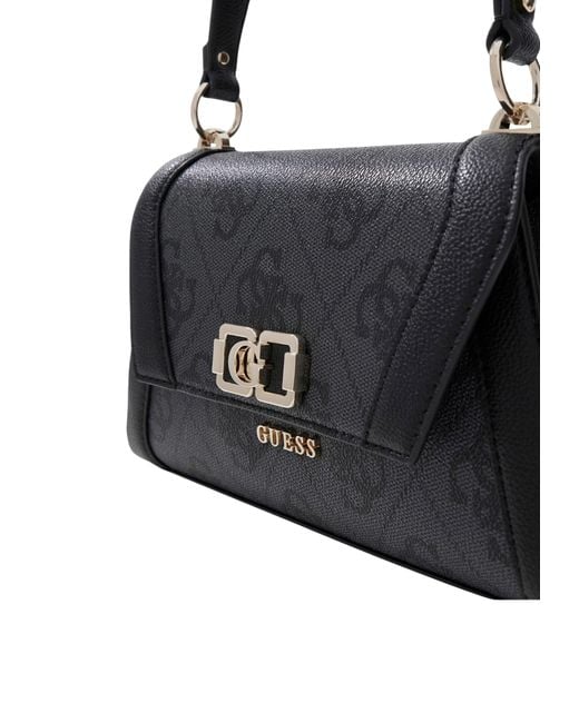 Guess Black Karnilla Monogram-Pattern Shoulder Bag
