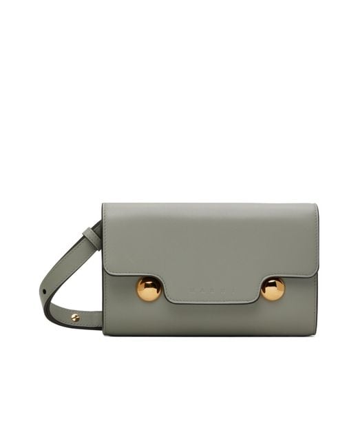 Marni Gray Leather Cossbody Bag