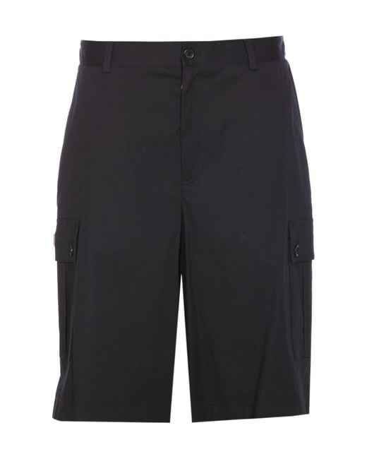 Dolce & Gabbana Blue Logo Plaque Cargo Shorts for men