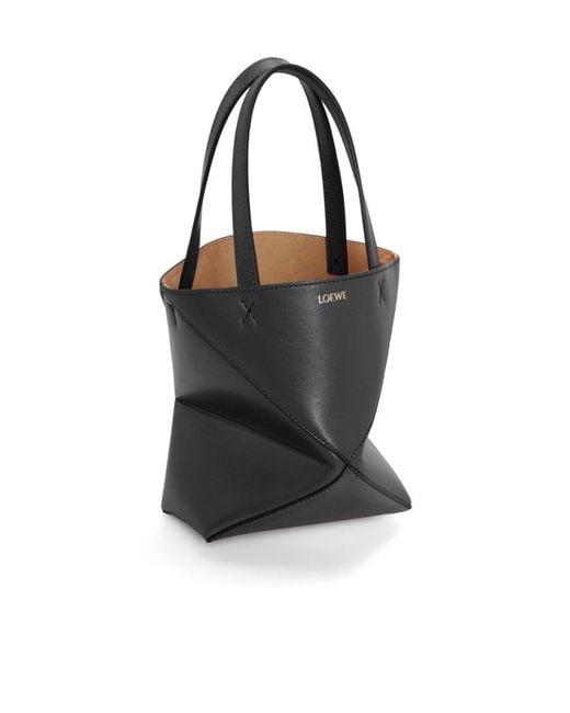 Loewe Black Mini Puzzle Fold Tote Bag