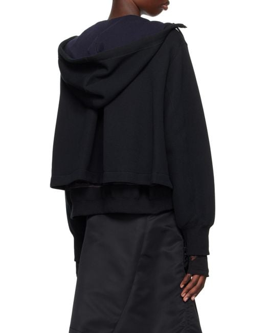 Sacai Black Classic-Hood Zipped Jacket