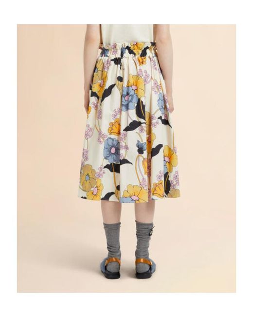 Marni Multicolor Melodia Printed Poplin Elasticated Midi Skirt