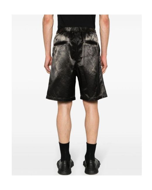 Maison Mihara Yasuhiro Gray Logo Patch Satin Bermuda Shorts for men