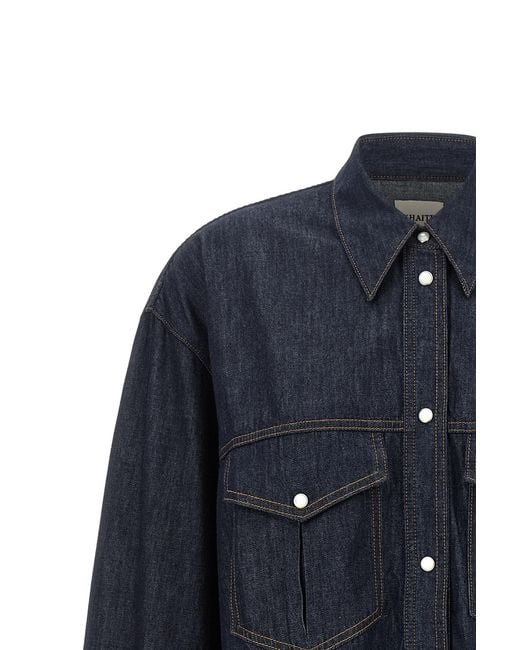 Khaite Blue Long-Sleeved Shirt