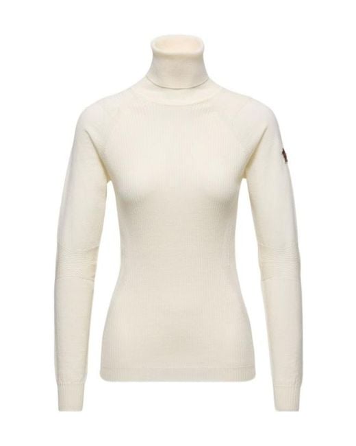 Moncler White Grenoble Roll-Neck Knitted Jumper