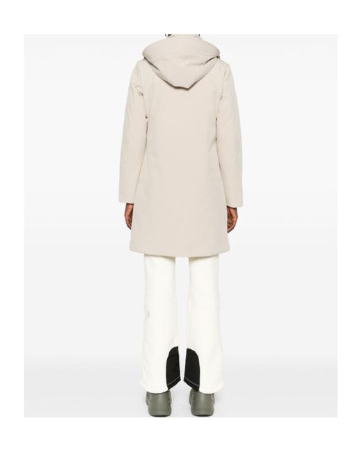 Woolrich White Hooded Padded Parka