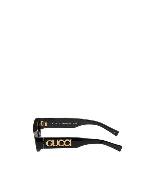 Gucci White Eyewear Gg1771S Logo Rectangle Sunglasses