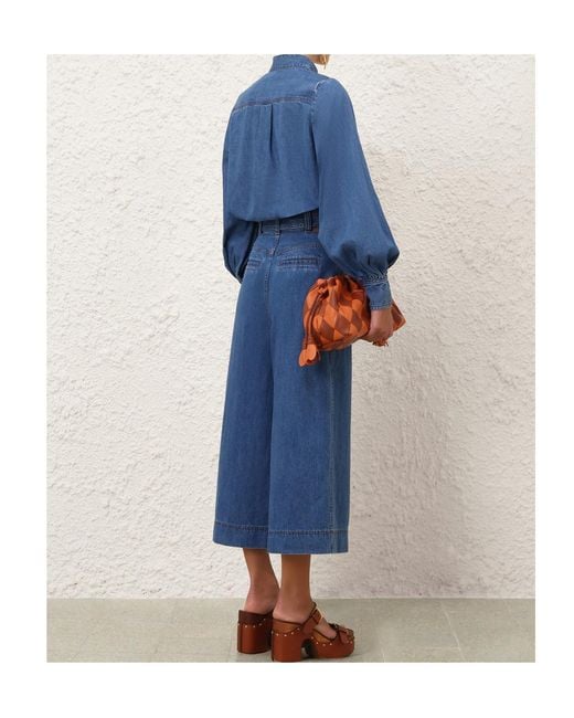 Zimmermann Blue Denim Applique Shirt