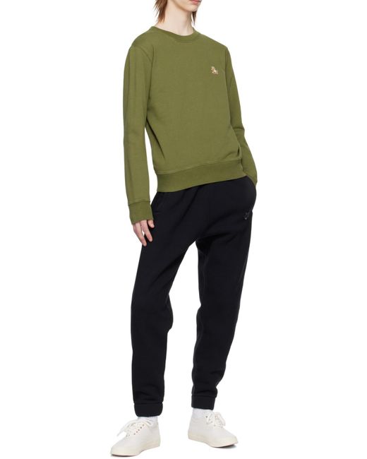 Maison Kitsuné Green Maison Kitsuné Chillax Fox Patch Crewneck Sweatshirt for men