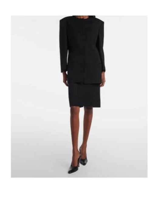 Calvin Klein Black Ribbed-Knit Wool Blazer