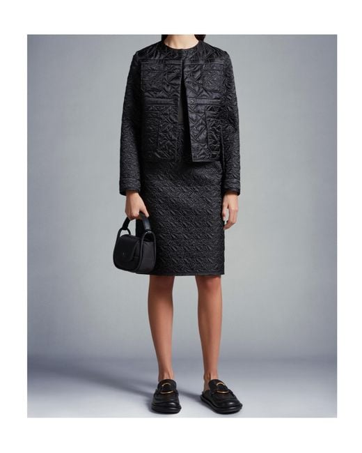 Moncler Black Quilted Midi Skirt
