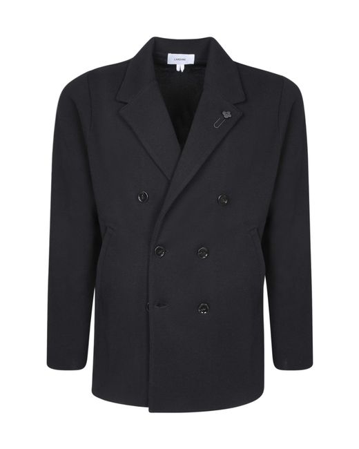 Lardini Blue Double-Breasted Cardigan for men