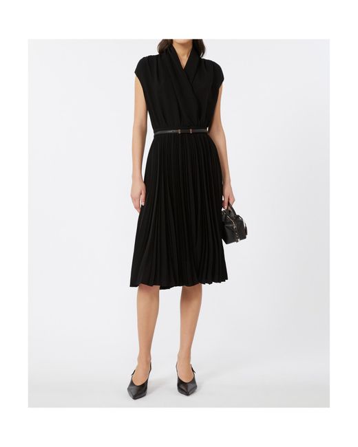 Max Mara Black Studio Albino Belted Midi Dress