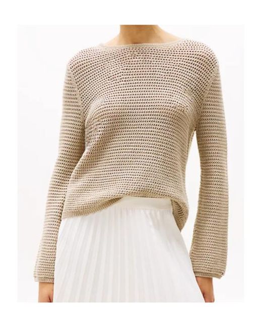 Tommy Hilfiger Natural Pointelle Crochet Jumper