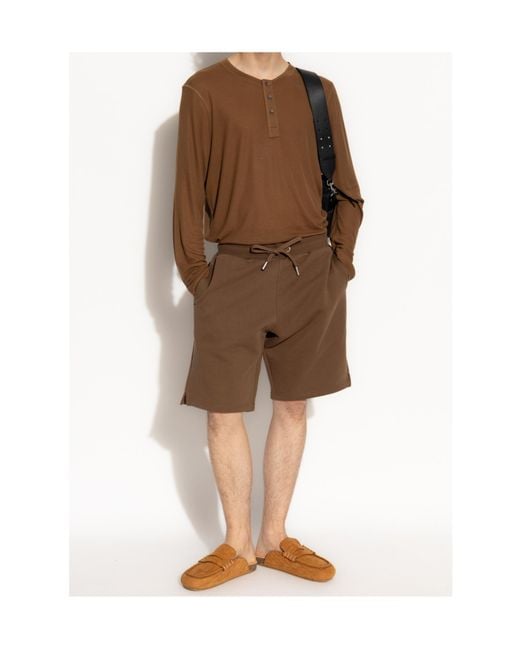 AMI Brown Ami Drawstring Shorts for men