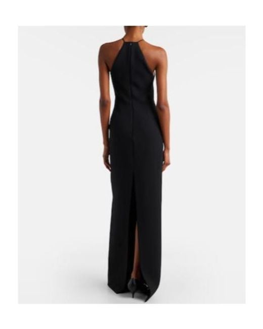 David Koma Black Embellished Halterneck Gown