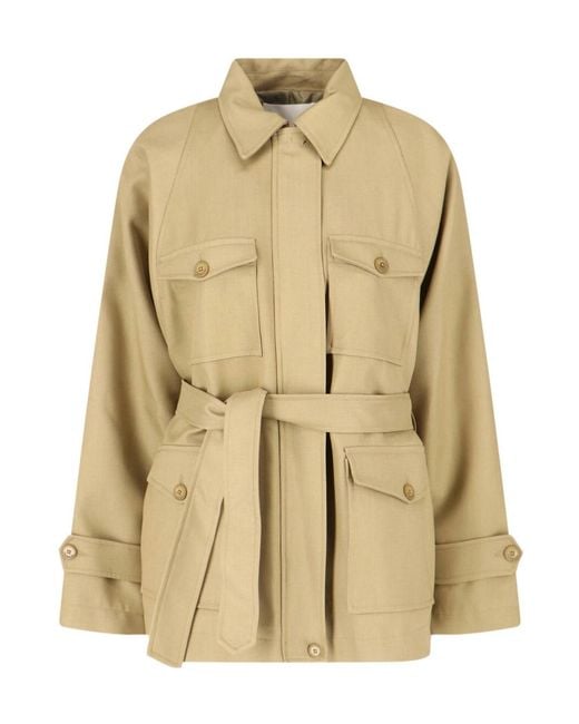 Frankie Shop Natural Kelia Belted Utility Jacket