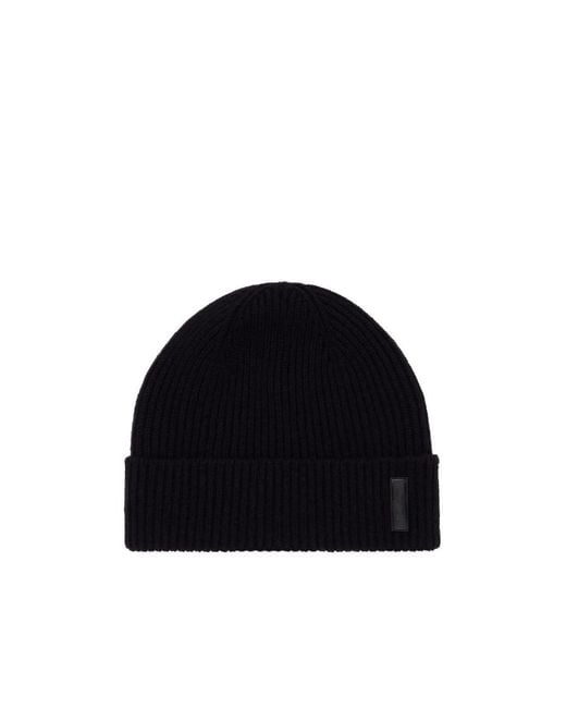 Giorgio Armani Black Flanged Cashmere Hat for men