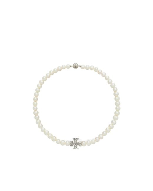Tory Burch Metallic Kira Pearl Necklace