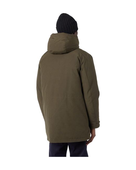 Moncler Green Hooded Parka With Snap Closure for men