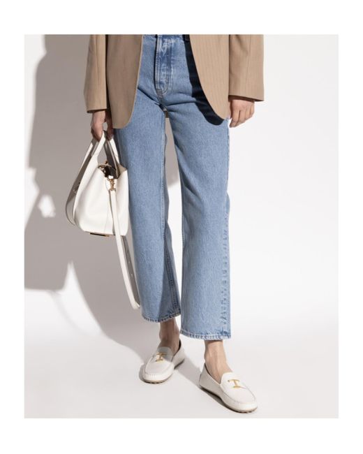 Tod's White Leather Loafers