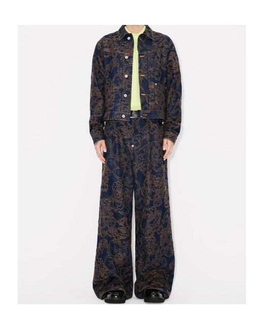 KENZO Blue By Verdy' Embroidered Buggy Jeans for men