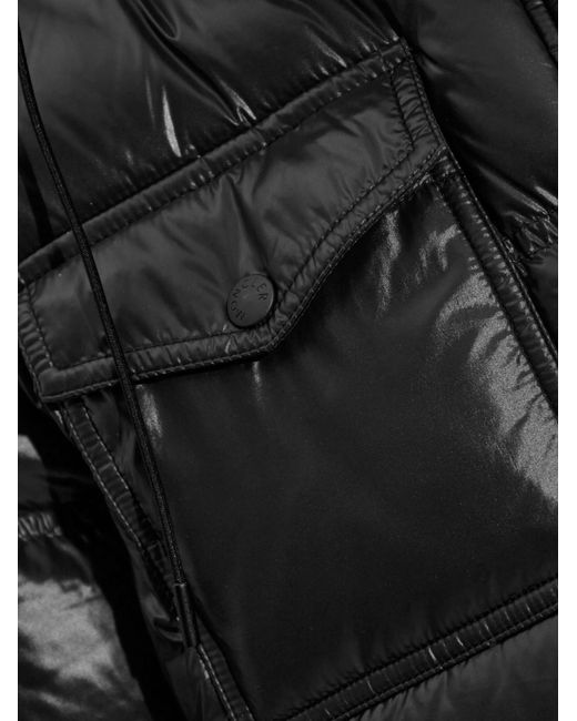 Moncler Black Erea Square-Quilted Hooded Short Down Jacket